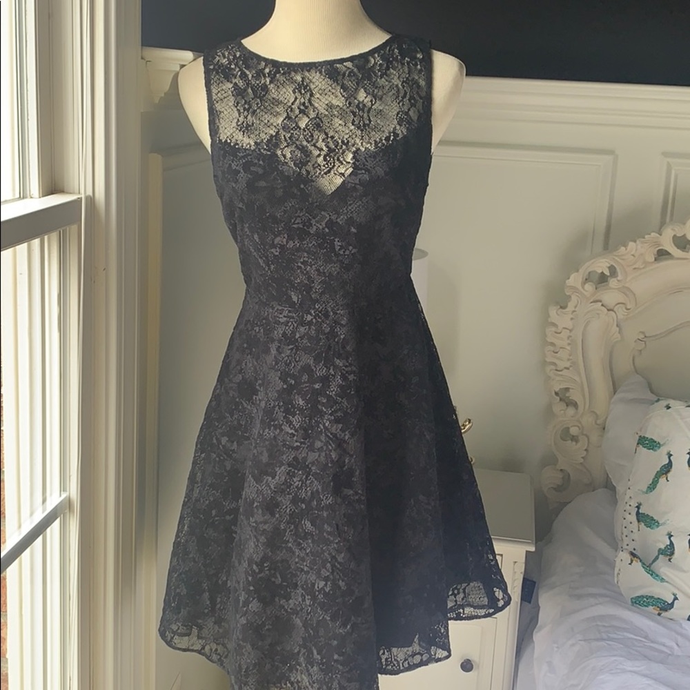Alice & Olivia black lace cocktail dress
